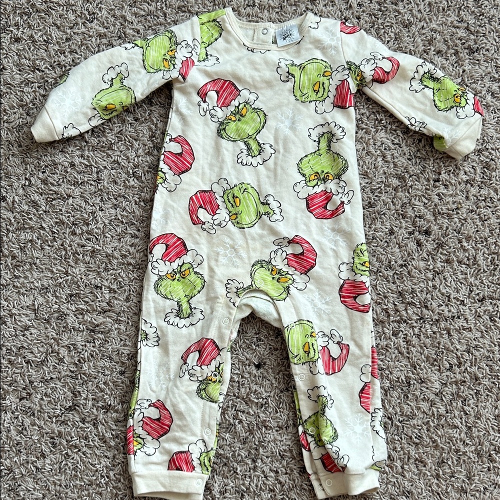Festive Grinch Kids Footie Pajamas